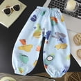 thumbnail image 2 of Girls Wide Leg Sweatpants Open Bottom School Pants Casual Clothes Joggers with Pockets Drawstring 6-12 Months 12-24 Months 2T 3T 4T 5T 6T 7T 8T 9T Children Light Blue 5-6 Years, 2 of 3