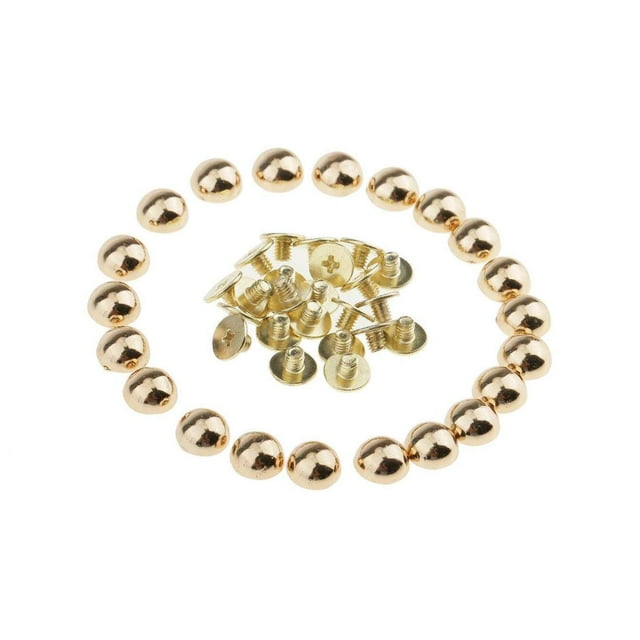 20 Pcs Clous de Rivets Dôme Champignon Rivets Accessoires d'Artisanat en Cuir Pointes pour Sac d'Artisanat en Cuir 8 mm Or