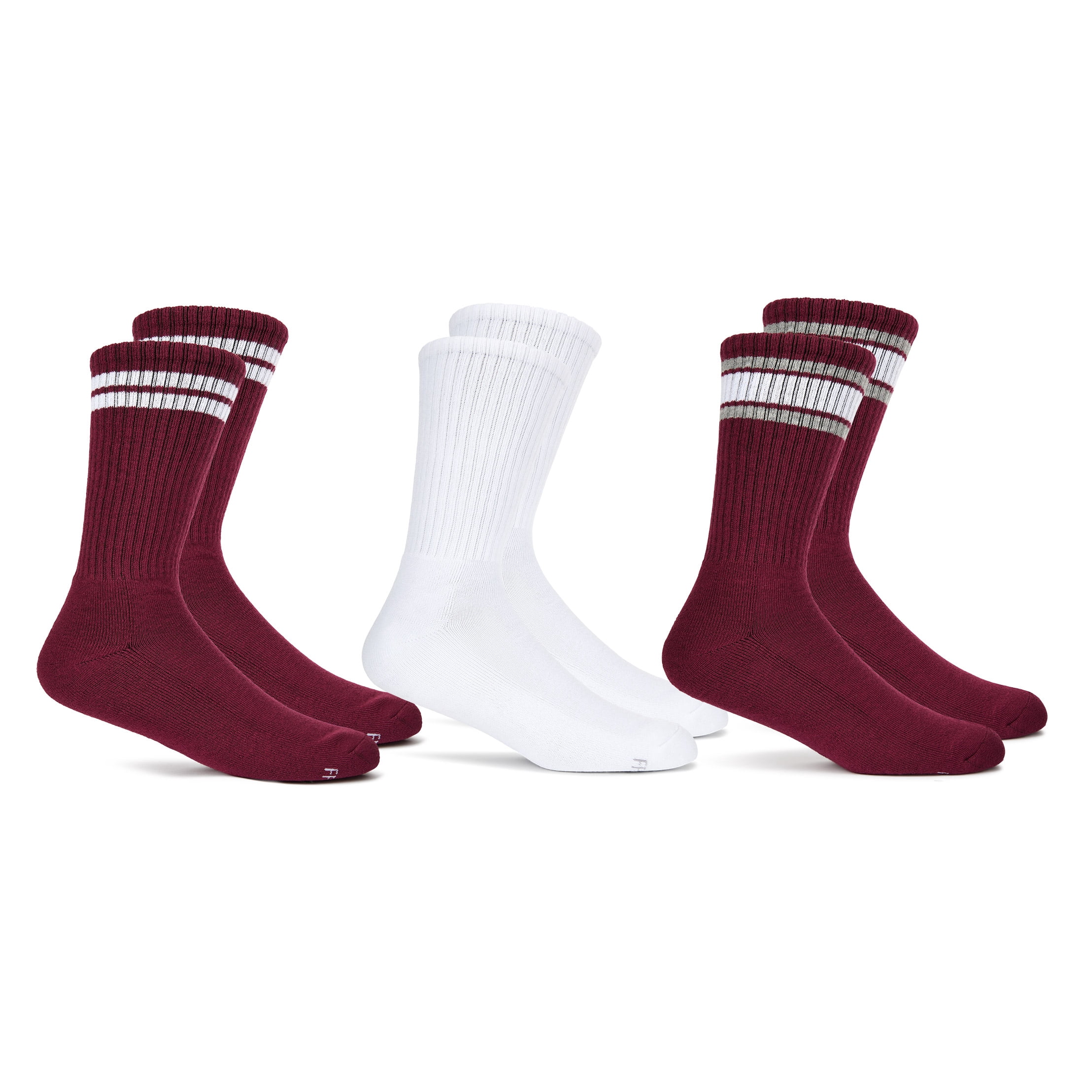 Fruit of the Loom Mens Gameday Crew Socks, 3-Pack, Sock Sizes 6-12