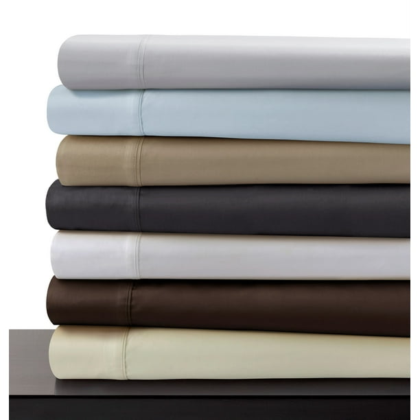 600 Thread Count Cotton 4-Piece Deep-Pocket Sheet Set - Queen Sky Blue