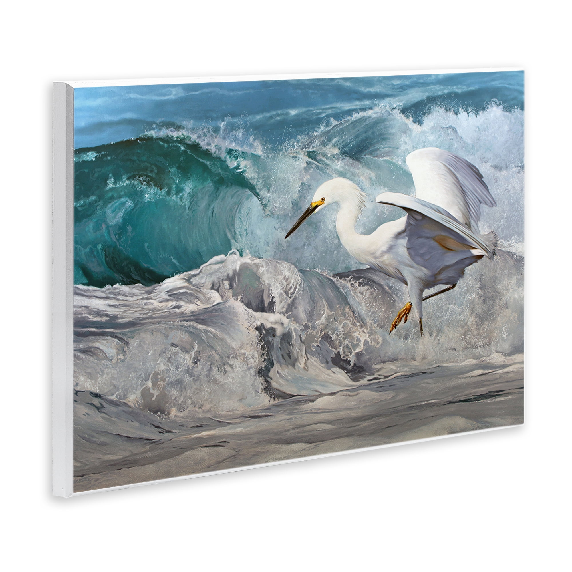 Stupell Industries Wave Dancer Heron Nautical & Beach Painting Unframed Art Print Wall Art, 19 x 13