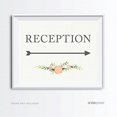 thumbnail image 2 of Andaz Press Panneaux Directionnels pour Mariage et Fête, Imprimé de Roses Florales, 8,5 X 11 Po, Recto Verso, Réception avec Grande Flèche, Lot de 1, Sans Cadre, 2 of 4