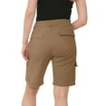 thumbnail image 5 of ZQUUVOU Women's Hiking Cargo Short Summer Solid Color Waistband Shorts with Pocket(Khaki,L), 5 of 8