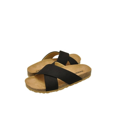 Suede Criss Cross - Soda Midge-S Women's Faux Suede Criss Cross Slip On Sandals