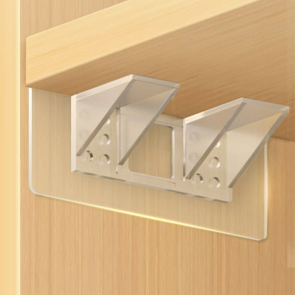 HONMEET Clear Plastic Cabinet Shelf Supports 4-Pack Brackets for Kitchen and Home Storage Organization Solutions