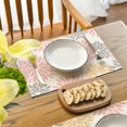 thumbnail image 3 of Pink Dahlia Floral Spring Placemats Set of 4, 12x18 Inch Seasonal Valentine Day Table Mats for Party Kitchen Dining Decoration, 3 of 6