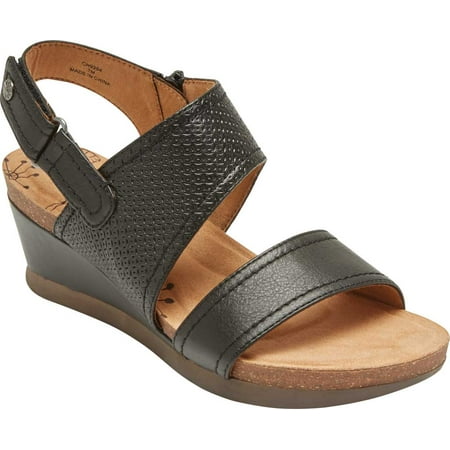 

Women s Rockport Cobb Hill Shona Wedge Sandal Black Leather 7 M