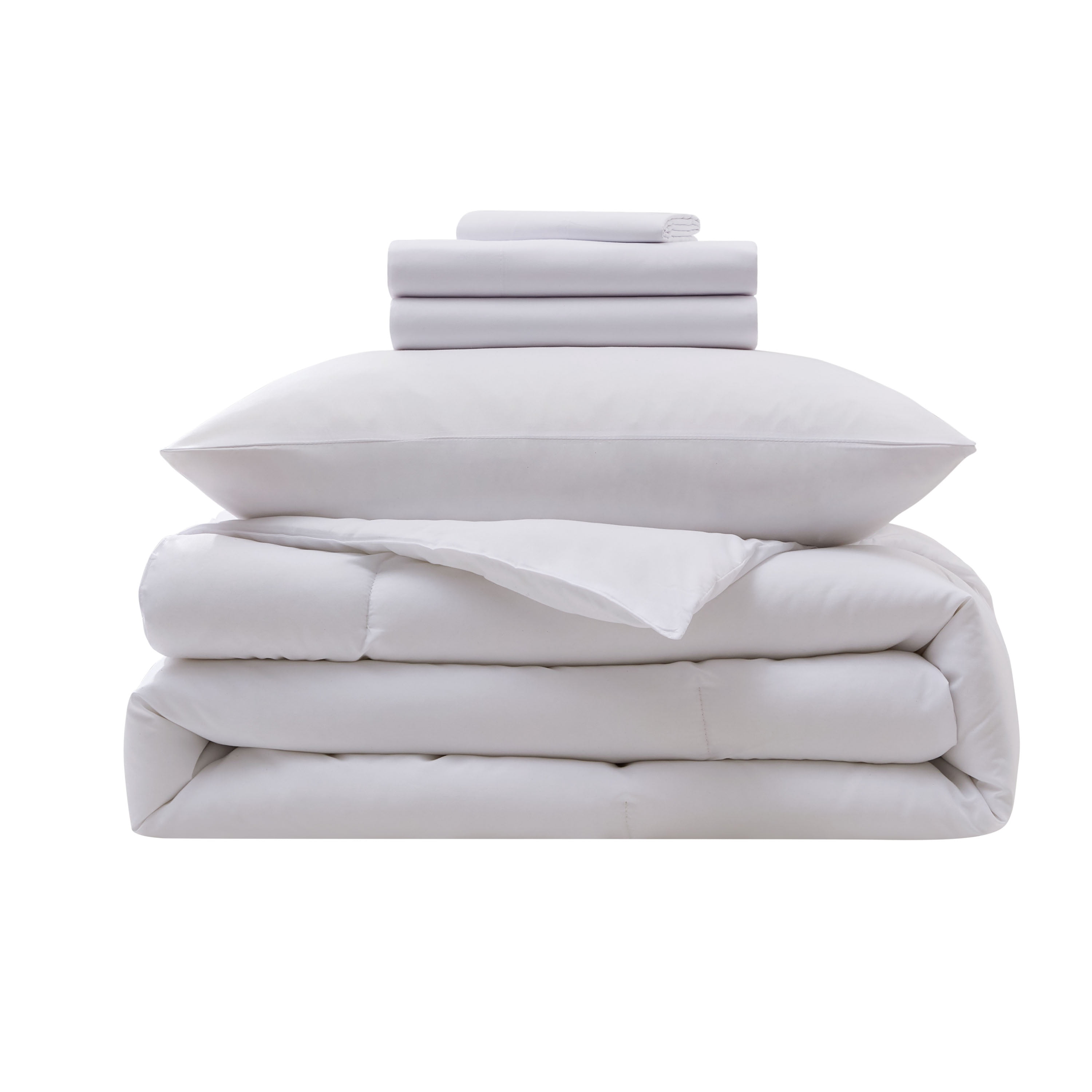 LammaLoe Twin XL Comforter Sets, 5 Piece Bed in a Bag, Ultra Soft Dorm Bedding Comforter Set with Sheets, All Season Bed Set, White