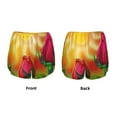 thumbnail image 5 of Xecao's Rose Psychedelic for a double-layer running short for women, perfect for gym, tennis, and more, featuring a convenient pocket., 5 of 9