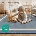 thumbnail image 4 of ODIKA 9'x12' Washable Area Rug Non-Shedding, Easy Care Navy Solid That Neutral Couch Design Modern Transitional Double Bordered for Master Suite, California King, Under Bed, 4 of 7
