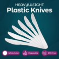 thumbnail image 5 of Displastible Disposable White Plastic Knives - 500 Count - Heavyweight BPA-Free Cutlery Utensils, 5 of 8