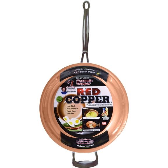 As Seen on TV Red Copper All- Purpose Ceramic Pan, 12 in