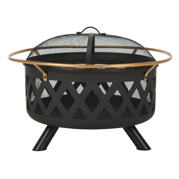 Safavieh Bryce Outdoor Traditional Round Fire Pit with Cover