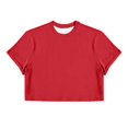 thumbnail image 4 of Evdexr Men's Boxy Cropped Cut T Shirts Short Sleeve Round Neck Tee Casual Basic Tops Red S, 4 of 5