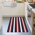 thumbnail image 3 of Entryway Rug 2'x3', Red Navy Blue Striped Kitchen Runner Rugs Non-Slip Carpet Mats, Contemporary Minimalist Aesthetic Bedside Rugs Runners Washable Floor Carpet for Bathroom Laundry Room, 3 of 8