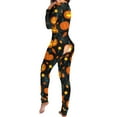 thumbnail image 4 of DYMADE Women Halloween Printed Buttons Long Sleeve Jumpsuit, 4 of 6