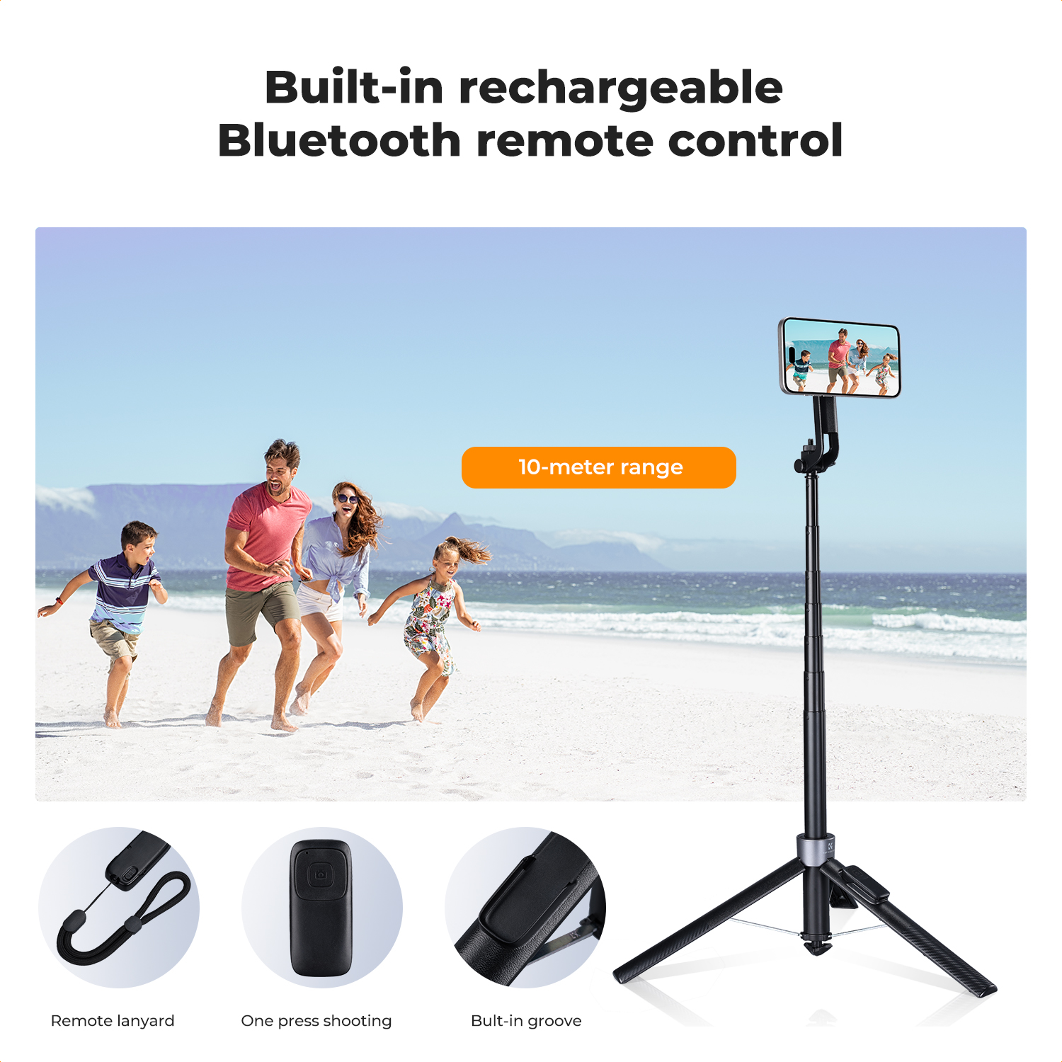 K&F CONCEPT 72" Tripod for iPhone, 3-in-1 Magnetic & Clip Selfie Stick with Remote, 360° Rotatable Magnetic Phone Tripod, Compatible with iPhone 17-12 Series Android Phones