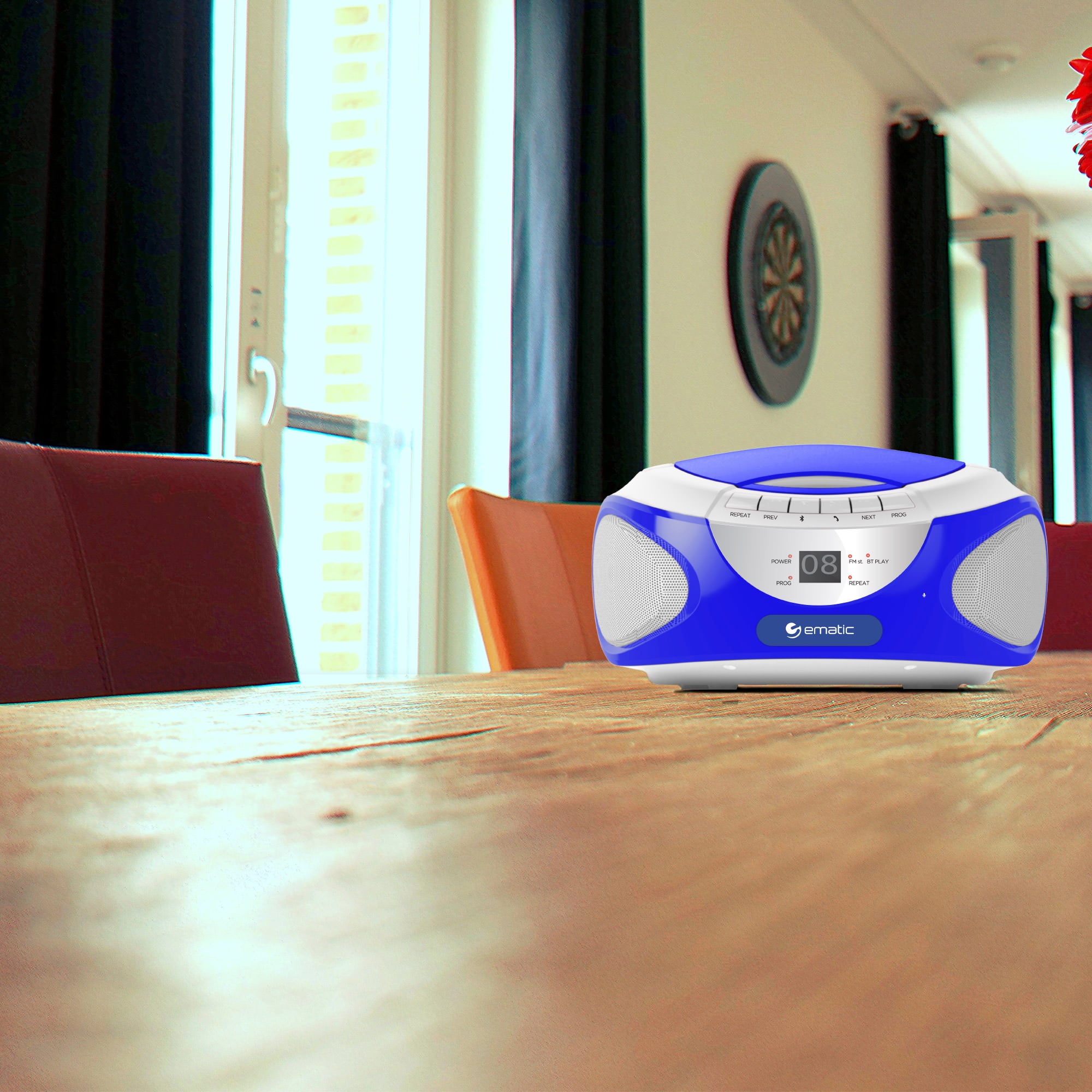 Buy Ematic Bluetooth CD Boombox Blue Online Tanzania Ubuy