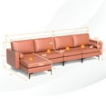thumbnail image 4 of Costway Modular L-shaped Sectional Sofa with  Reversible Chaise & 4 USB Ports Coral Pink, 4 of 11