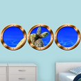 thumbnail image 2 of VWAQ Submarine Porthole Decal, Sea Turtle Wall Decor - Ocean Animals Stickers -VWAQ-SPW19 (14" Diameter, Bronze), 2 of 3