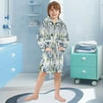 thumbnail image 5 of FORMRS Niños Bathrobe Unisex Hooded Robe Soft Plush Pajamas Sleepwear, Size 2-3T, Green Floral, 5 of 7