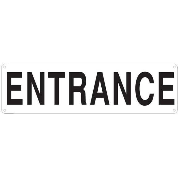ENTRANCE sign - Photoluminescent ,High Intensity, ALUMINIUM 4.5x16 ,Rust Free )