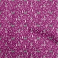 thumbnail image 1 of oneOone Cotton Cambric Dark Magenta Fabric Animal Fabric For Sewing Printed Craft Fabric By The Yard 42 Inch Wide, 1 of 5