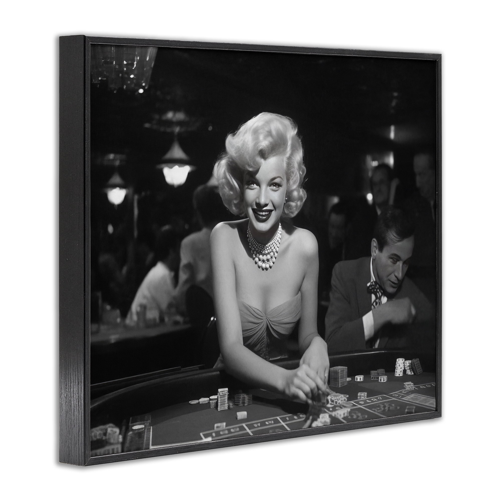 Stupell Industries Iconic Marilyn Portrait Novelty Photography Black Framed Art Print Wall Art, 14 x 11