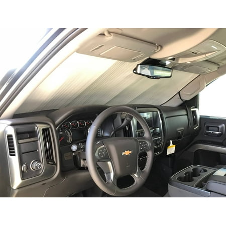 The Original Auto Sunshade, Custom-Fit for Chevrolet Silverado 1500 Truck (Standard Cab) w/ Sensor 2014, 2015, 2016, 2017, 2018, 2019, Silver