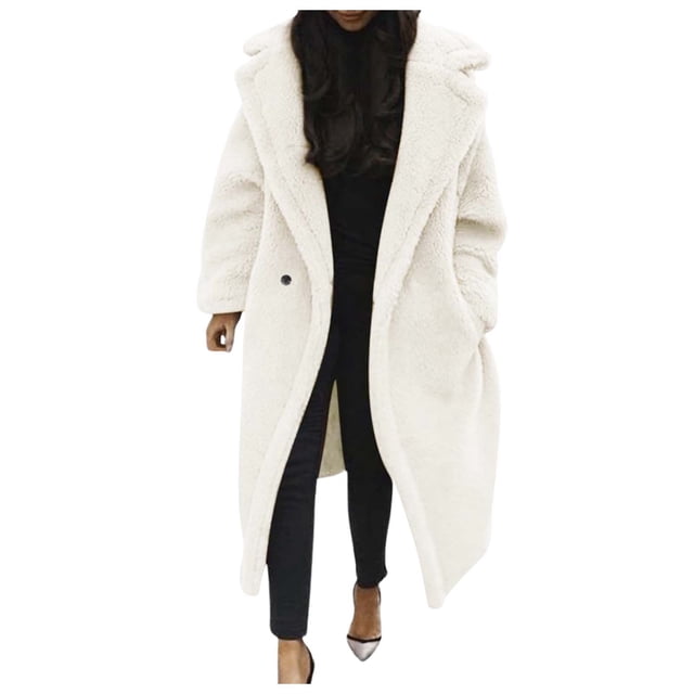 Uinagy Women's Sherpa Long Coat Jacket