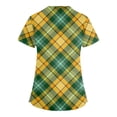 thumbnail image 4 of Garbnen Plaid Scrubs Tops Short Sleeve V Neck Stretch Workwear Nurse Uniform with Pocket Shirts S-5XL, 4 of 4
