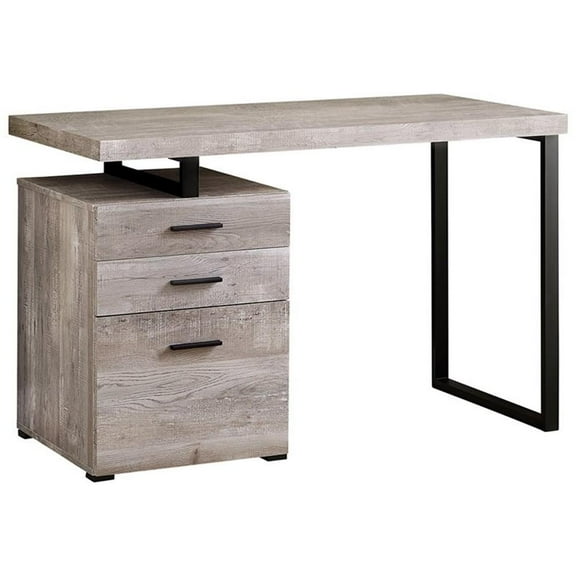 Pemberly Row Computer Desk Home Office Laptop Storage Drawers 48"L - Metal Beige