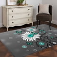 thumbnail image 3 of Daisy Butterfly Area Rugs 2.7'x5', Washable Small Throw Rugs for Kitchen Bedroom, Spring Floral Teal Butterflies Modern Art Indoor Outdoor Rug Non-Slip Low Pile Carpet Runner Reversible Floor Mats, 3 of 8