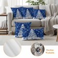 thumbnail image 6 of Navy Blue Christmas Tree Outdoor Waterproof Pillow Covers, Xmas Snowflake Weeping Balls Decorative Square Throw Pillowcase Sofa Cushion Sham for Patio/Couch/Chair, 20"x20" 2 Pack, 6 of 8