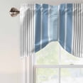 thumbnail image 4 of Blue Gray Stripes Tie Up Valance Curtains for Windows, Kitchen Curtains Window Treatments, Contemporary Minimalist Abstract Lines Short Window Shades Valances for Bedroom Bathroom Cafe 42"x12", 4 of 8
