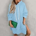 thumbnail image 4 of The Warmy Oversized Hoodie,Casual Oversized Hoodie Dress For Women Pullover Long Sweatshirt Split Hem With Pockets, 4 of 4