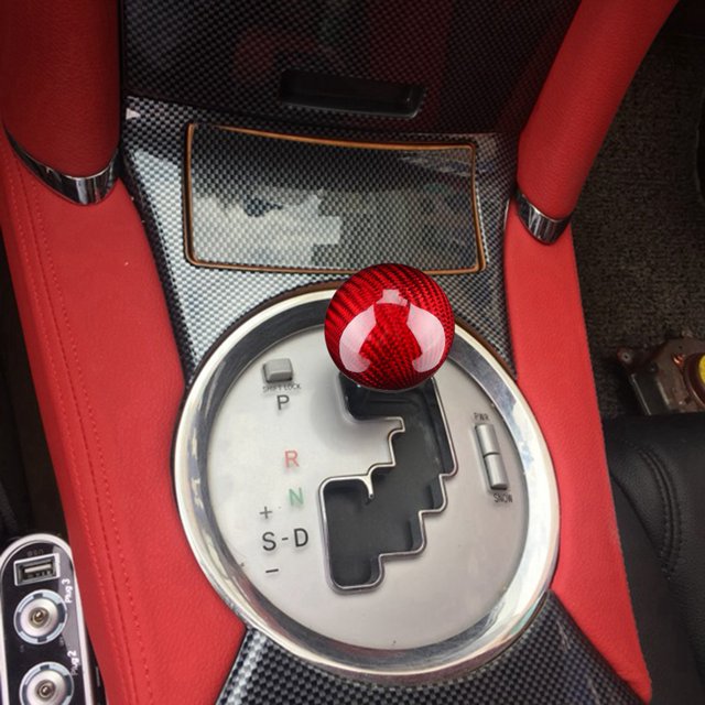 Gear Knob, Car Universal Modification Carbon Fiber Manual Knob Gear Head Shifter
