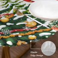 thumbnail image 3 of Snowman Christmas Round Tablecloth, Fitted Table Cover with Elastic for 36"-44" Round Tables, Xmas Tree Ball Snowflake Winter Wooden Table Cloth Outdoor Indoor Dinning Party Waterproof Tablecloths, 3 of 7