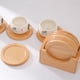 thumbnail image 3 of 6 posavasos de madera para bebidas, portavasos con soporte para decoración de hogar, oficina y apartamento., 3 of 7
