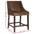 thumbnail image 4 of SAFAVIEH Dylan Modern Linen Espresso Rubberwood Counter Stool, Brown, 4 of 7