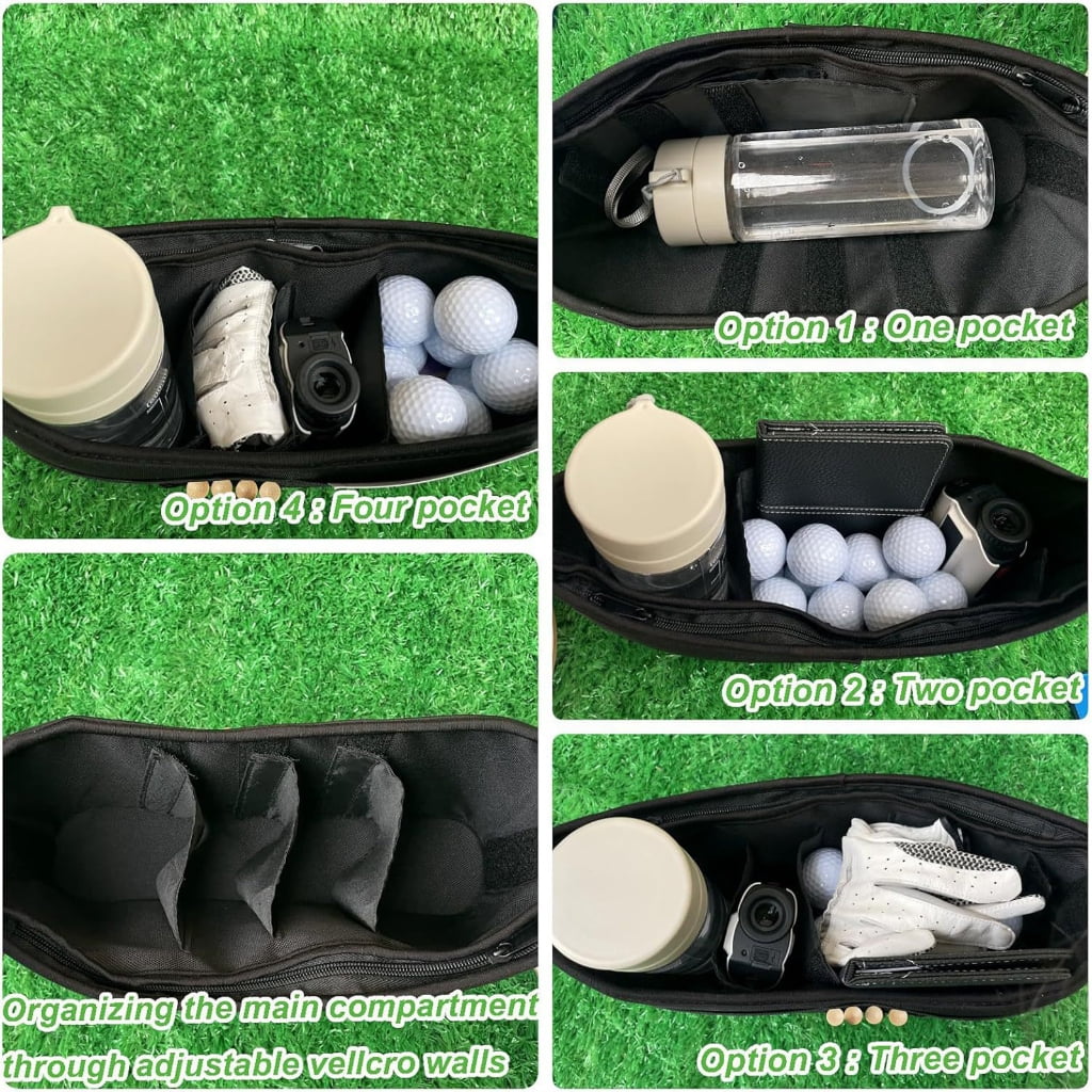 Spacious Golf Push Cart Bag Waterproof Storage System with Multiple Compartments