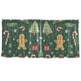 thumbnail image 7 of Yayeee Kitchen Curtains Tier Set of 2 Light Filtering 57"x24" Over Sink Window Panels, Christmas Gingerbread, 7 of 7