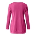 thumbnail image 4 of Women blouses Women's Fashion Casual Round Neck Solid Color Long Sleeve Pocket T-Shirt Top, 4 of 4