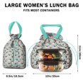 thumbnail image 5 of Pug and Love Heart Drawstring Lunch Bag Women - Drawstring Lunch Bag Insulated for Work Office - Stain-Resistant Large Lunchbags for Women with Multi-Pockets, 5 of 6