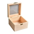 thumbnail image 2 of JINGT Wooden Square Hinged Storage Boxes Craft Gift Storage Container Dust Jewelry Box, 2 of 2