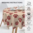 thumbnail image 3 of Paw Table Cloth Round Table Cover Wrinkle Resistant Waterproof Tablecloth 60 Inch Washable for Kitchen Party Picnic Red, 3 of 6