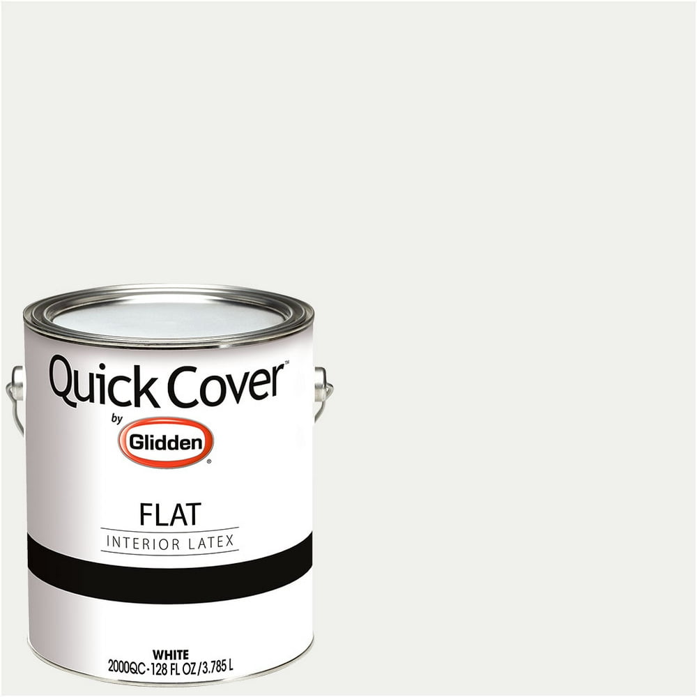 Glidden Quick Cover, Interior Paint, Flat Finish, White, 1 Gallon