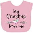 thumbnail image 3 of Inktastic My Grandma Loves Me Heart Grandchild Boys or Girls Baby Bib, 3 of 4