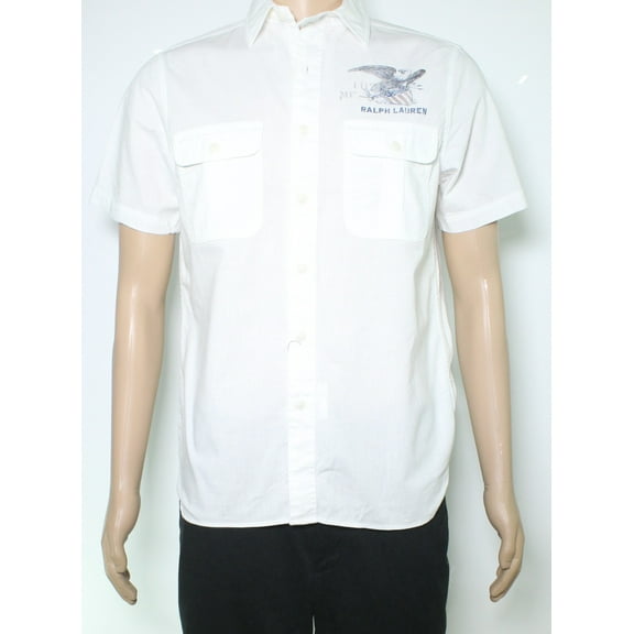 Polo Ralph Lauren Mens Classic Fit Small Button Down Shirt White S