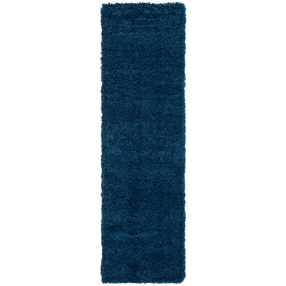 SAFAVIEH Fontana Jamie Solid Shag Runner Rug, Blue, 2'3" x 6'